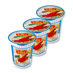 Waiwai instant noodles in a 60g cup, three-pack, dry grocery product with noodles and seasoning visible in the image.