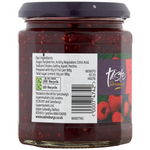 Sainsbury's Taste The Difference raspberry conserve jar with ripe raspberries and rich, thick fruit spread on a white background.