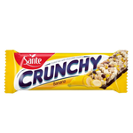 Sante Muesli Bar Banana with Chocolate, a healthy snack bar featuring banana and chocolate ingredients, on a grocery shelf.