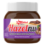 My Bizcuit Hazelnut Chocolate Spread jar with label, showcasing the creamy hazelnut and chocolate flavor for breakfast or snacks.