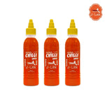 J-LEK Jay Lek Chili Sauce bottle, 235g, dry grocery product with bright red chili sauce visible in clear packaging.