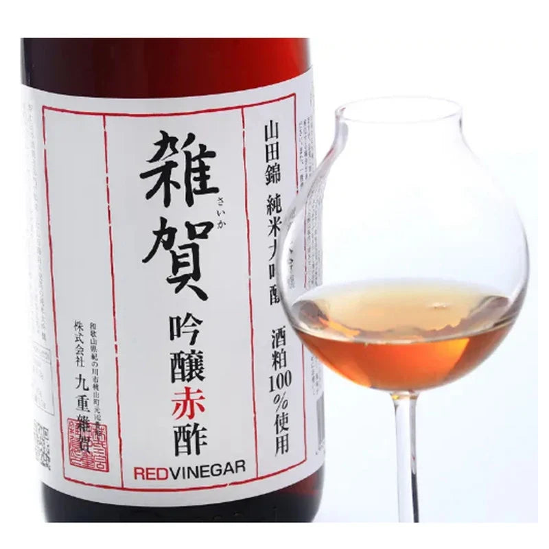 Kokonoe Saika Ginjosu Red Rice Vinegar 1.8L bottle, traditional Japanese dry grocery product with a red rice vinegar label.