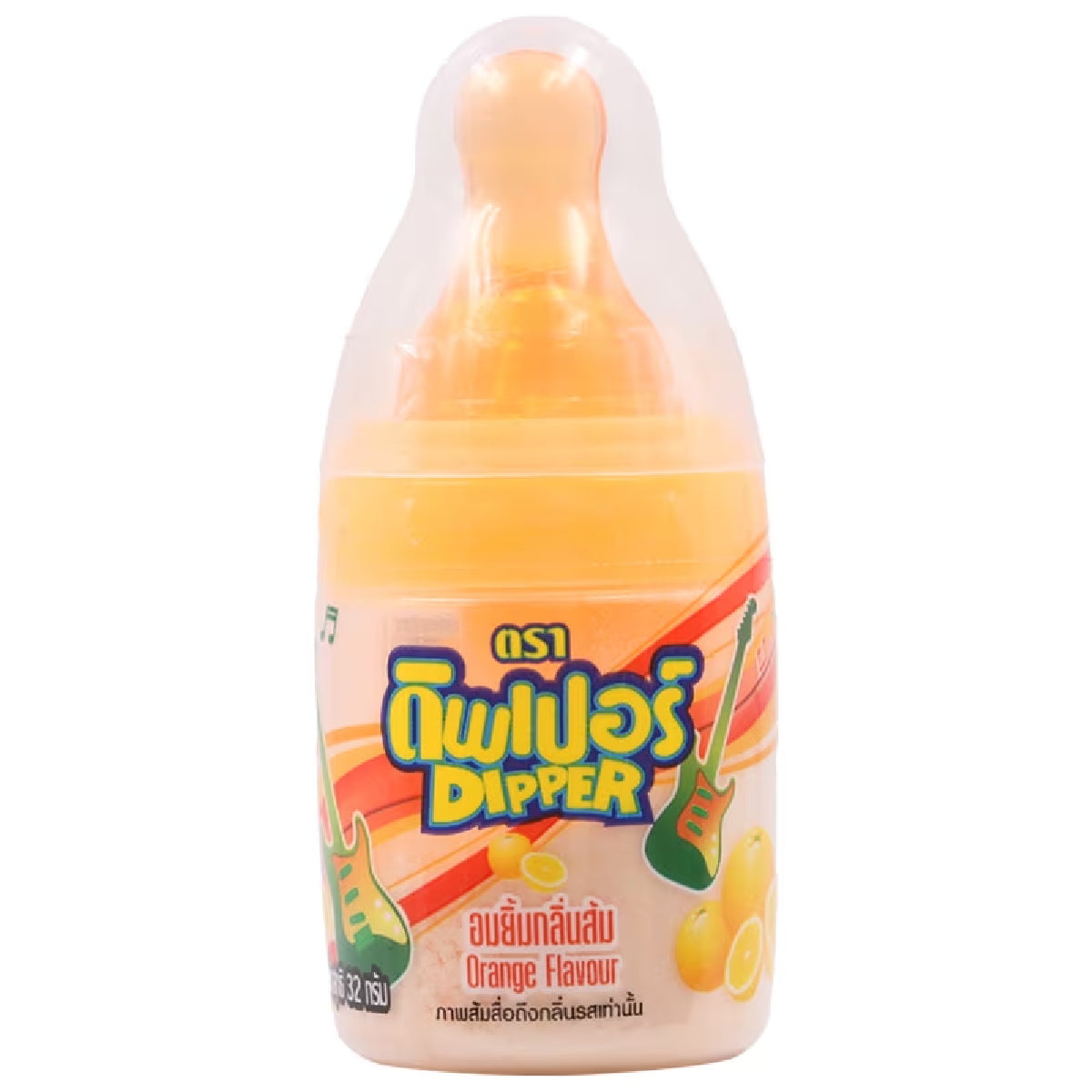 Dipper Milk Candy dipper bottle with colorful candies in clear packaging, perfect for sweet confectionery snacks.