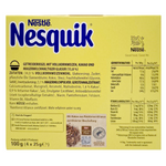 Nestle Nesquik Breakfast Cereal Bar with chocolate and grain layers, shown in a close-up view of the snack bar.