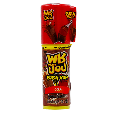 Push Pop Fruity Candies in colorful confectionery snack packaging, showcasing bright, fruity flavors and vibrant design.