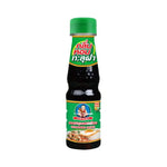 Deksomboon Seasoning Sauce 140ml bottle, a savory dry grocery condiment with a dark liquid appearance.