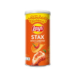 LAYS STAX Spicy Lobster snack pack, 65g, featuring crispy lobster-flavored potato snacks in a colorful bag.