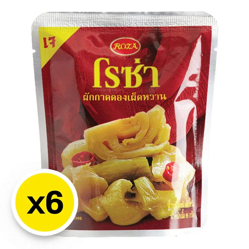 Roza Green Mustard Spicy Sweet 145g jar, dry grocery product with vibrant green mustard seeds and label, shown in image.