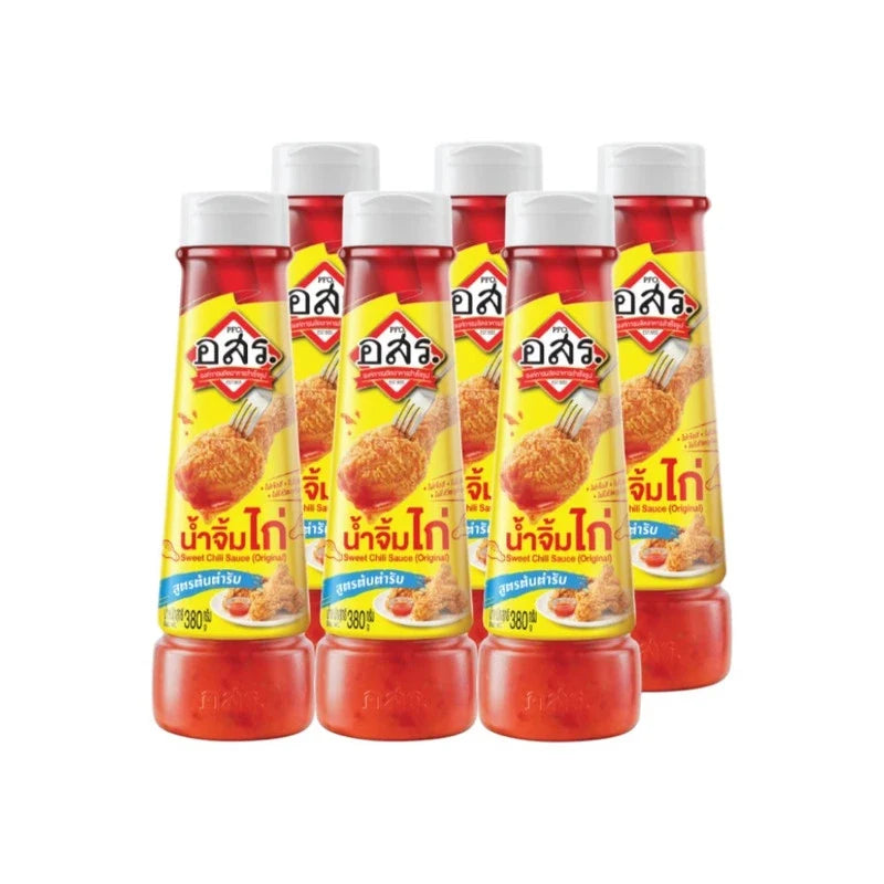 Aor Sor Ror original sweet chili sauce in a bottle, ideal for Asian cuisine and dipping dishes in dry grocery products.