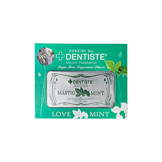 Dentiste Love Mint Sukkiri confectionery snacks in colorful packaging, featuring fresh mint flavor and playful design.