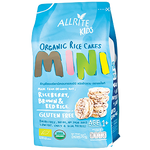Allrite Kids Organic Rice Cakes Mini in original bakery style, showing small, round rice cakes perfect for children.