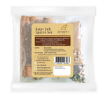 SiamSpice Kuay JUB Spices Set 80g, dry grocery product with colorful spice blends in a clear container, on a wooden surface.