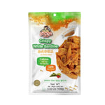 Chaolay Crispy White Sardine snacks in 100g packs, packaged in six, with visible crispy sardine pieces and branding on the packaging.