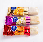 Nezline Nuts Crips snack pack, 500g x24, crunchy dry grocery snack with mixed nuts and confectionery elements.