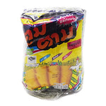Toomtam Corn Extrude Snack in Chicken Soup flavor, 91g x3 pack, crispy dry grocery snack with crunchy corn snacks and chicken seasoning.