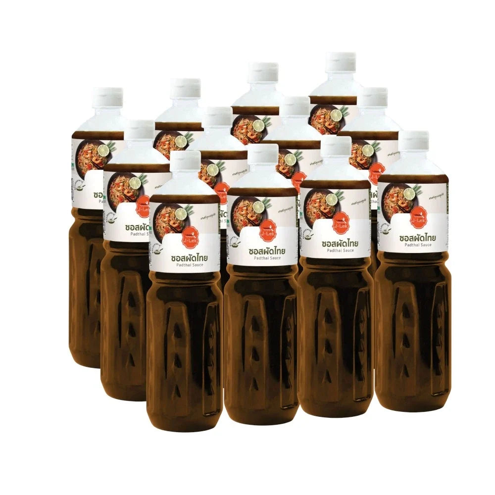 J-LEK Pad Thai Sauce bottle 1150g, dry grocery product, with label showing Thai-style sauce for stir-fry dishes.