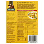 San Remo gluten-free penne pasta in a clear container, showcasing golden, ridged pasta ideal for healthy Italian dishes.