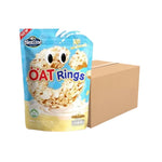 Nezline Oat Rings Snacks in Milk Flavor, 60g, close-up of crunchy oat rings coated with milk-flavored glaze in a snack package