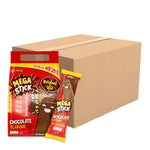 Grinny Corn Snack with Chocolate Flavor, 11g pack, showing crispy corn snack pieces coated with chocolate in a colorful package.