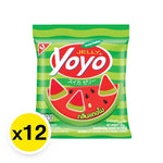 Yoyo Gummy Watermelon flavor, 15g snack packs, colorful watermelon-shaped gummies from YOYO dry grocery confectionery.