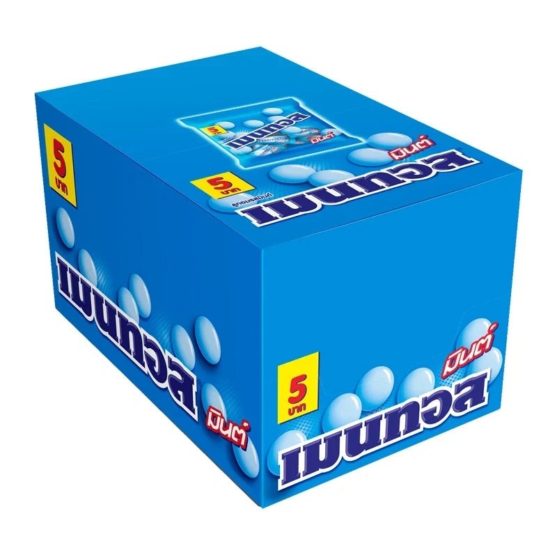 Mentos Mint Candy Mini Bag, 18.9g, showing colorful mint-flavored chewy candies in a resealable bag.