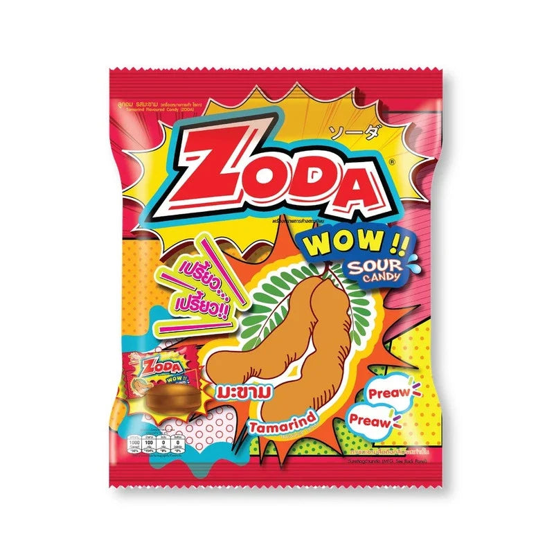 Zoda WOW Tamarind Candy in 250g package, a dry grocery snack with tangy tamarind flavor from ZODA WOW brand.