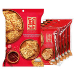 Chao SUA Rice Crackers with Spicy Pork Floss in a 30g package, stacked in a box, for dry grocery snack selection.