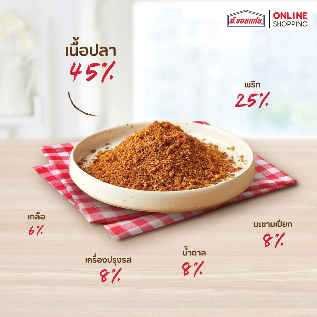 Thaiderm Narok Mang Da Chili Flake 22g in a clear plastic package, showing vibrant red chili flakes for dry grocery use.
