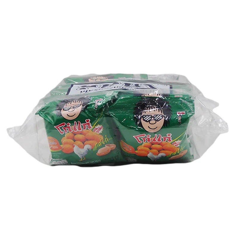KOHKAE Peanuts Chicken Flavor snack pack, 17g x12, dry grocery snack with crunchy peanuts and savory chicken seasoning.