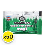 Kikkoman Sushi Sauce 5ml packet, dry grocery item with soy sauce flavor, branded Kikkoman, shown in the image.