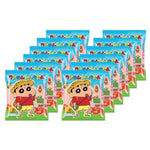 Shinchan Crispy Corn Shrimp snack 11g x12, dry grocery snack with crunchy corn and shrimp flavor, in colorful packaging.