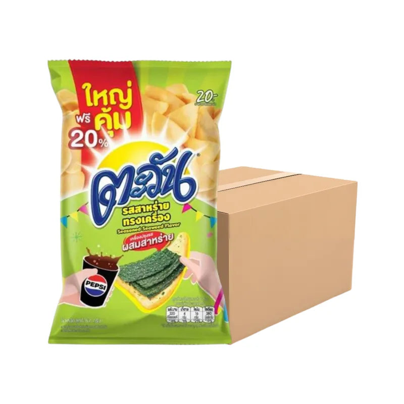 Tawan Seaweed snacks 67g pack, showing crispy seaweed sheets in a clear view, ideal for confections and healthy snacking.