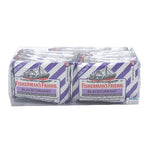 Fisherman's Friend sugar-free lozenges with blackcurrant flavor, shown in a clear package, suitable for dry grocery and snacks.