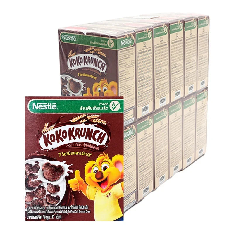 Koko Krunch Nutrismart chocolate flavored whole grain wheat cereal box for dry grocery shopping.