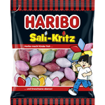 Haribo Sali-Kritz licorice candy in colorful packaging, a popular confectionery snack with salty and sweet flavors.