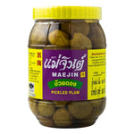 MAE JIN Plum Pickle in 900g jar, dry grocery product with visible plum pieces and pickle ingredients in clear packaging.
