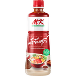 Mk Signature Suki Sauce in a glass bottle, ideal for Asian cuisine and stir-fries, with a dark, savory appearance