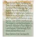 Allinson's Easy Bake Yeast in a grocery package, ready for baking bread and pastries.
