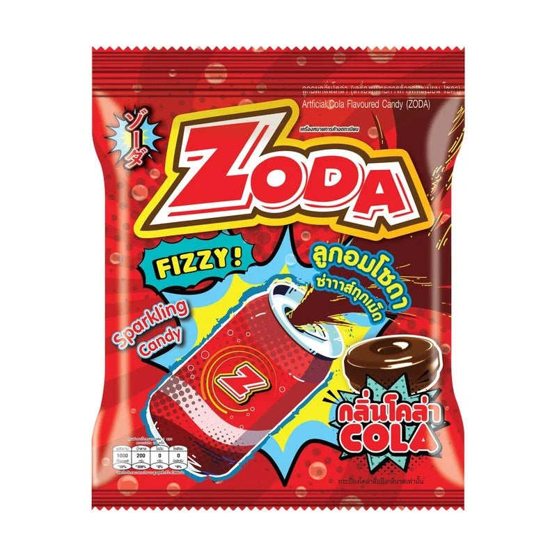 Zoda Candy Cola 270g package of snack confectionery with colorful candy pieces in a clear wrapper.