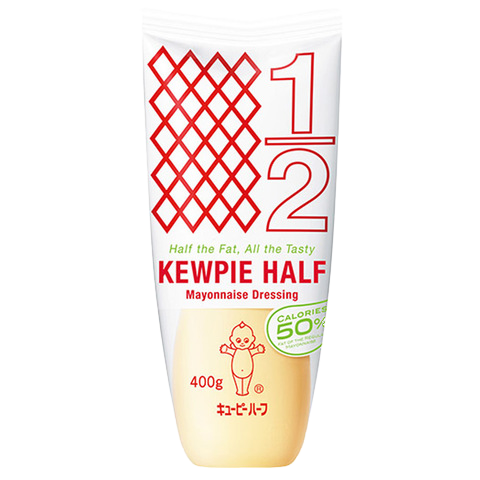 Kewpie Mayonnaise Half jar, creamy Japanese grocery condiment with a smooth texture and iconic Kewpie branding.
