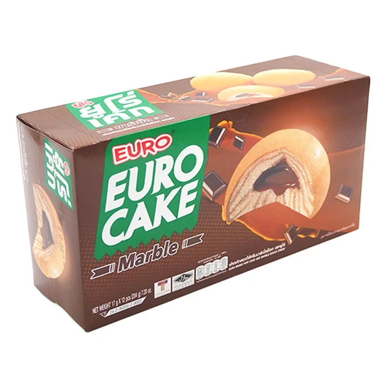 Euro Euro Chocolate Marble Cake 17g, a dry grocery snack with chocolate and marble flavor, shown in the image.