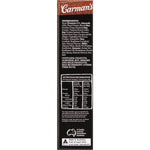Carman's Salted Dark Chocolate & Almond Protein Bar showing dark chocolate, almonds, and salted topping on a white background