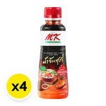 MK Suki Sauce Extreme Hot & Spicy 350g dry grocery pack, featuring four jars of fiery, flavorful hot sauce from MK brand.