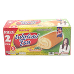 Fershay Banana Cake Roll 20g, a dry snack with banana flavor, in a clear wrapper, ideal for confectionery and snack lovers.