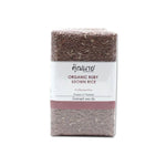 Organic red grain Khunnai Rice from KHUNNAI RICE, displayed as dry, uncooked rice in a 1kg package.