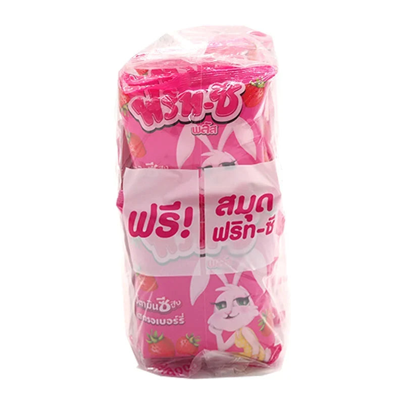 FRIT-C Frit-c Plus Gummy Jelly Strawberry flavor, 22g snack pack, 12 pieces of chewy strawberry-flavored confectionery.