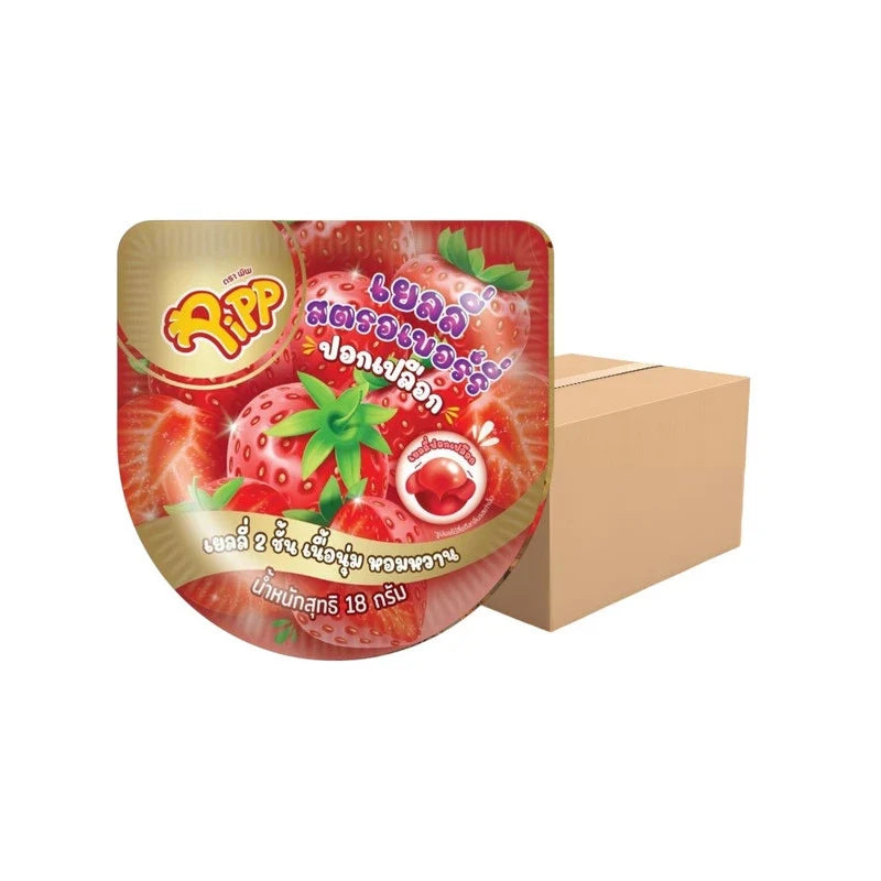 PIPP Pipp Peelable Gummy Strawberry flavor snack pack, 18g x12 pcs, 24 packs, candy confectionery, dry grocery product
