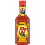Bottle of Heinz 57 Sauce, a popular grocery condiment, with the Heinz brand label and distinctive red cap.