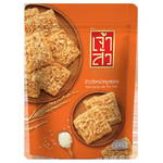 Chao Sua rice cracker topped with savory pork floss, a traditional confectionery snack from Chao Sua.
