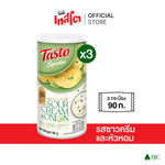 Tasto Signature Home Fried Sour Cream & Onion snack in 90g package, crispy dry grocery snack with sour cream and onion flavor